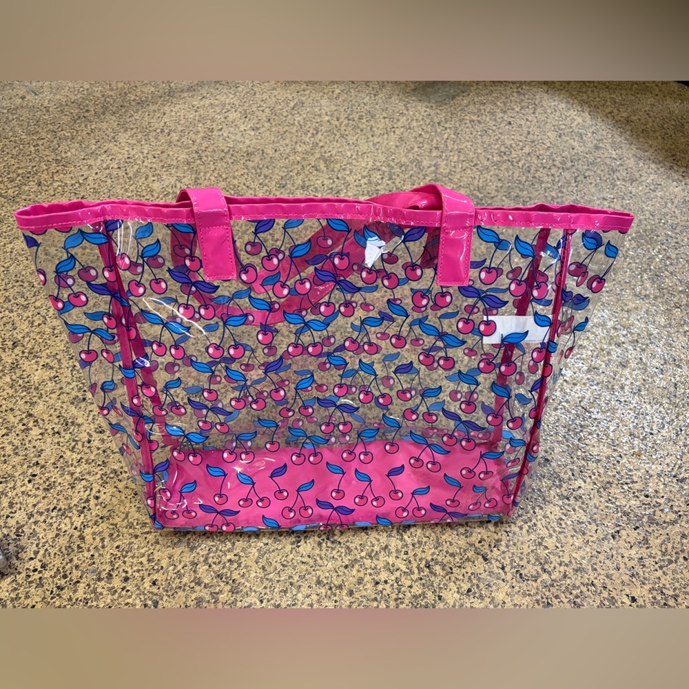 Cherry Print Pink Tote Bag